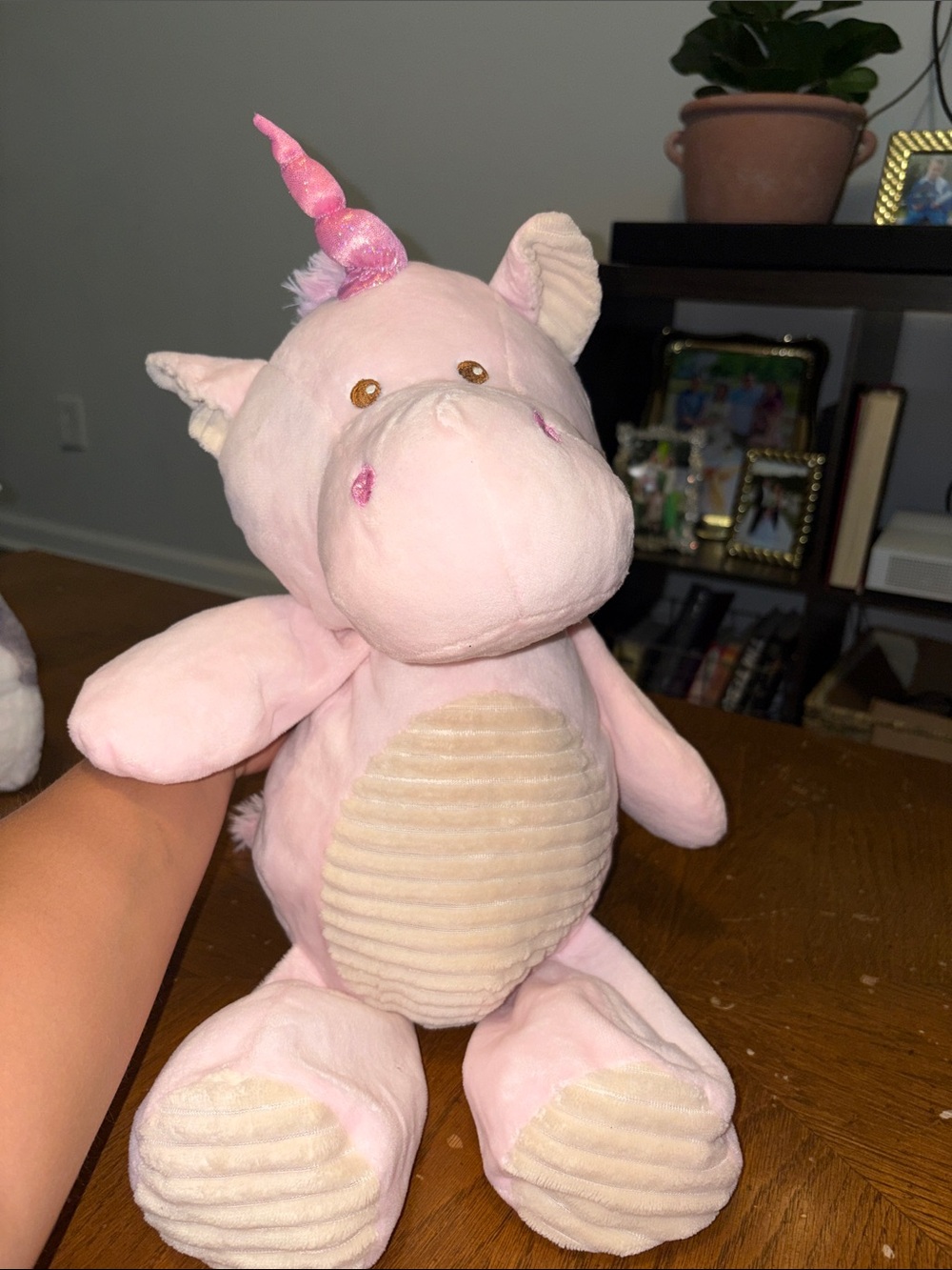 Kellytoy Rattle Plush Pink Unicorn Stuffed Animal - Soft Cuddly Toy